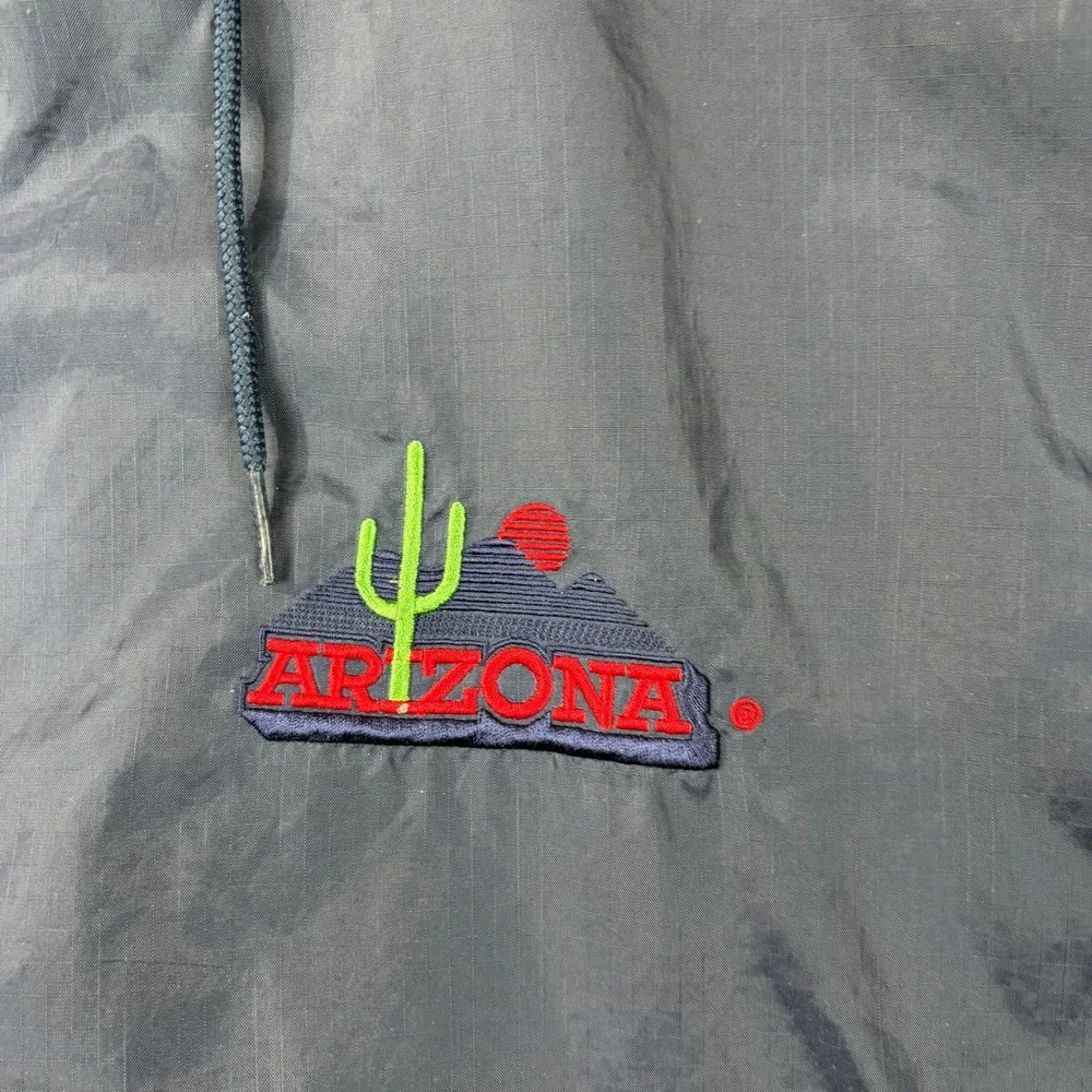 Vintage Turbo Zone Arizona‎ Wildcats Anorak Windbreaker Navy Blue Mens Large